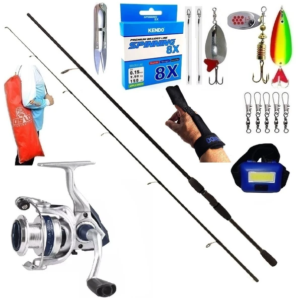 Okuma Aria 4000 240cm 20-40gr Remixon Double Black Turna Spin Olta Takımı Seti ürün görseli 1