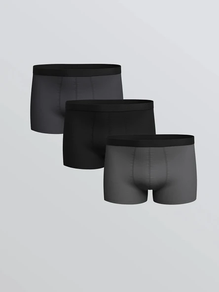 LC WAIKIKI Gri Standart Kalıp Pamuklu Esnek Erkek Boxer 3'lü ürün görseli 1