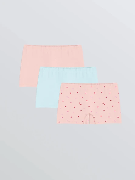 LCW Kids Pembe Baskılı Kız Çocuk Boxer 3'lü ürün görseli 1