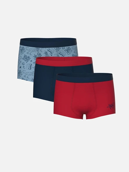 LCW Kids Mavi Baskılı Erkek Çocuk Boxer 3'lü ürün görseli 1