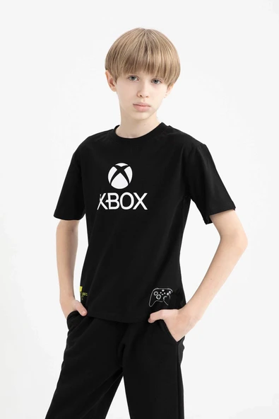 Defacto D9562 Siyah Erkek Çocuk Xbox Bisiklet Yaka Kısa Kollu Tişört ürün görseli 1