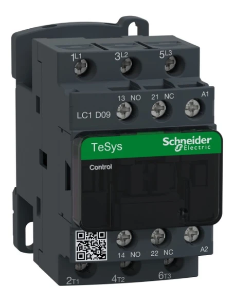 Schneider LC1D09B7 TeSys D 9 A 4 kW 24V AC Kontaktör 3 Kutuplu 1NO+1NC AC-3 ürün görseli 1