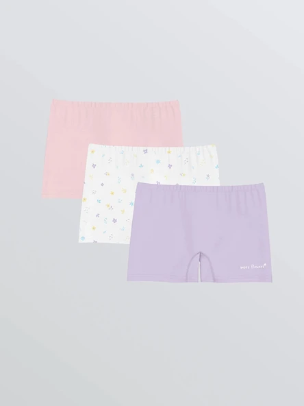 LCW Kids Lila Baskılı Kız Çocuk Boxer 3'lü ürün görseli 1