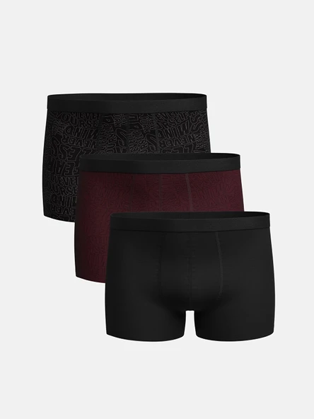 LC WAIKIKI Siyah Standart Kalıp Pamuklu Esnek Erkek Boxer 3'lü ürün görseli 1