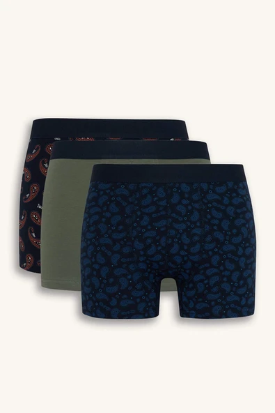 Defacto E2919 Lacivert Regular Fit Çizgili 3'lü Boxer ürün görseli 1