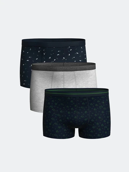 LC WAIKIKI Karişik Standart Kalıp Pamuklu Esnek Erkek Boxer 3'lü ürün görseli 1