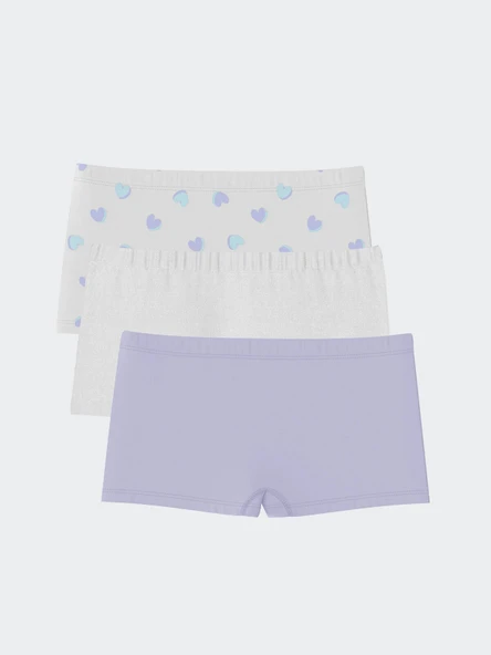 LCW Kids Beyaz Baskılı Kız Çocuk Boxer 3'lü ürün görseli 1