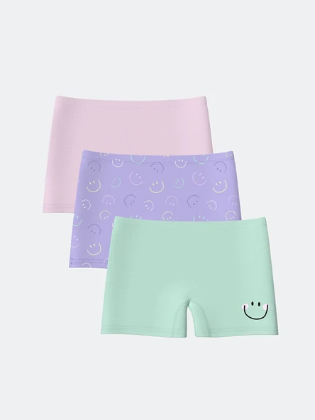 LCW Kids Lila Baskılı Kız Çocuk Boxer 3'lü ürün görseli 1