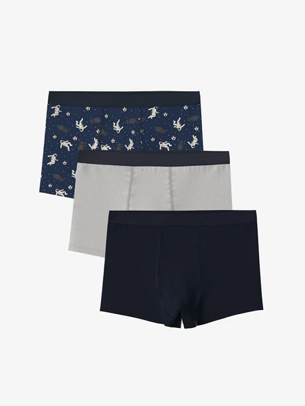 LCW Kids Lacivert Baskılı Erkek Çocuk Boxer 3'lü ürün görseli 1