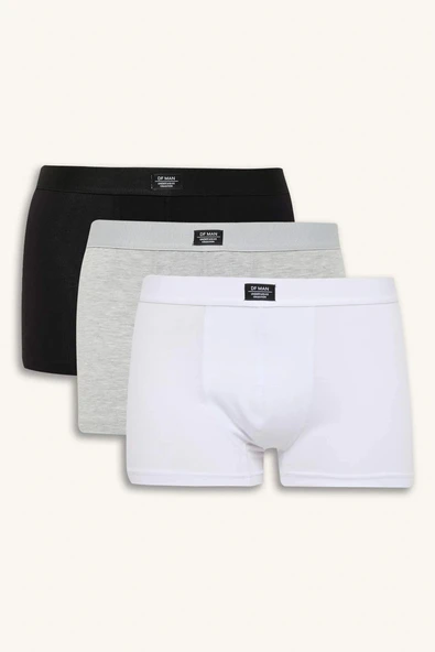 Defacto A3152 Beyaz Erkek Regular Fit 3'lü Boxer ürün görseli 1