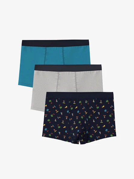 LCW Kids Lacivert Baskılı Erkek Çocuk Boxer 3'lü ürün görseli 1