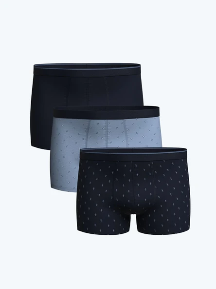 LC WAIKIKI Lacivert Standart Kalıp Pamuklu Esnek Erkek Boxer 3'lü ürün görseli 1