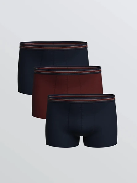 LC WAIKIKI Bordo Standart Kalıp Pamuklu Esnek Erkek Boxer 3'lü ürün görseli 1