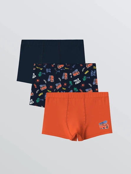 LCW Kids Lacivert Baskılı Erkek Çocuk Boxer 3'lü ürün görseli 1