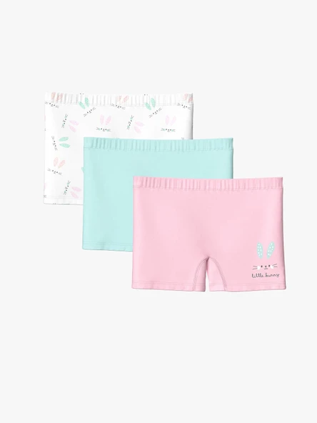 LCW Kids Beyaz Baskılı Kız Çocuk Boxer 3'lü ürün görseli 1