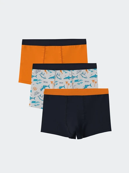 LCW Kids Gri Baskılı Erkek Çocuk Boxer 3'lü ürün görseli 1