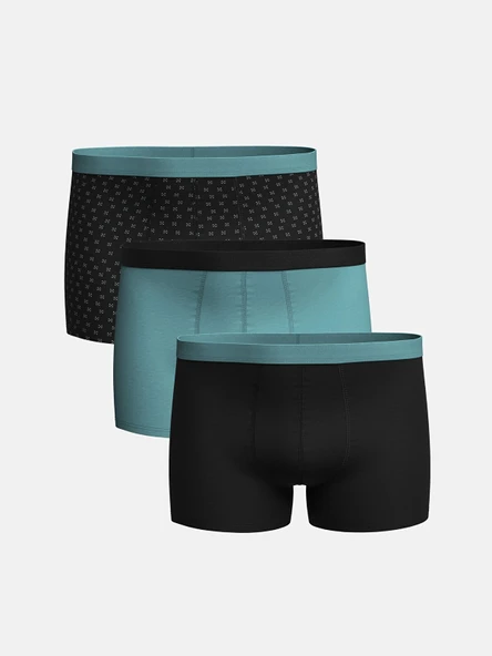 LC WAIKIKI Siyah Standart Kalıp Pamuklu Esnek Erkek Boxer 3'lü ürün görseli 1