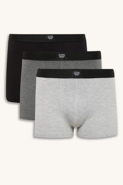 Defacto K7635 Siyah Regular Fit 3'lü Boxer ürün görseli 1
