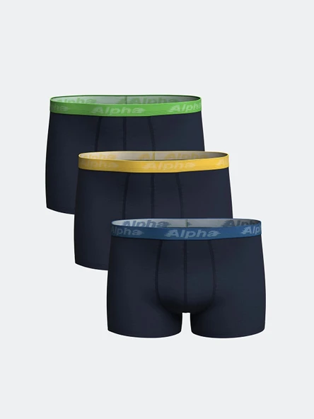 LC WAIKIKI Lacivert Standart Kalıp Pamuklu Esnek Erkek Boxer 3'lü ürün görseli 1