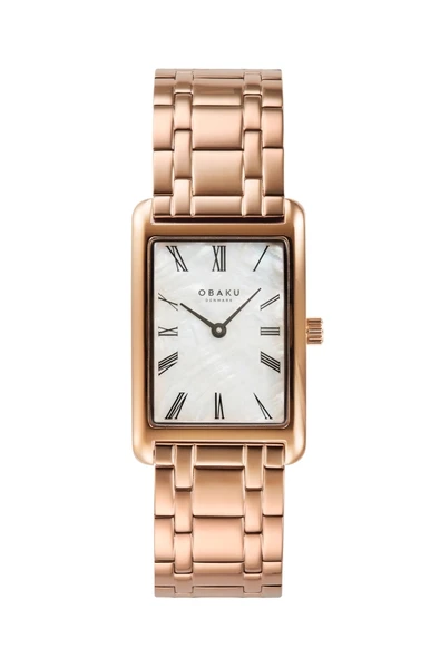 Obaku Denmark V311LXVWSV Quartz Çelik Rose Beyaz Kadran 24 mm Kadın Kol Saati ürün görseli 1