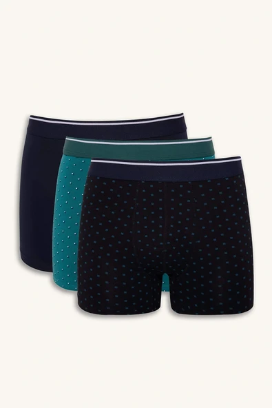 Defacto F9903AXNV135 Lacivert Regular Fit Puantiye 3'lü Boxer ürün görseli 1