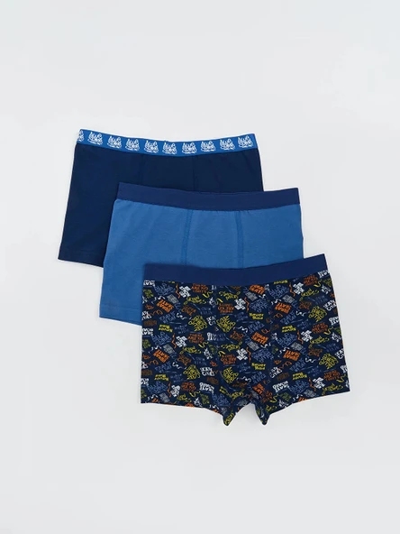 LCW Kids Lacivert Baskılı Erkek Çocuk Boxer 3'lü ürün görseli 1