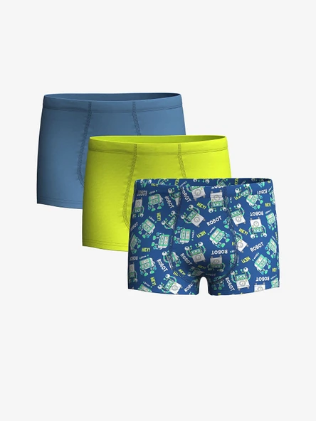 LCW Kids Mavi Baskılı Erkek Çocuk Boxer 3'lü ürün görseli 1