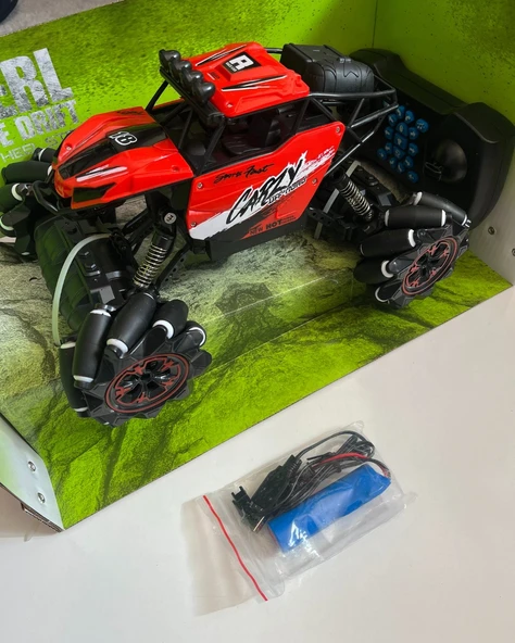 Uzaktan Kumandalı Şarjlı Off Road Arazi Kırmızı Renk Araba | 1:16 Ölçütlü | 26x15 Cm | 2.4 Ghz Full Fonksiyonlu ürün görseli 1