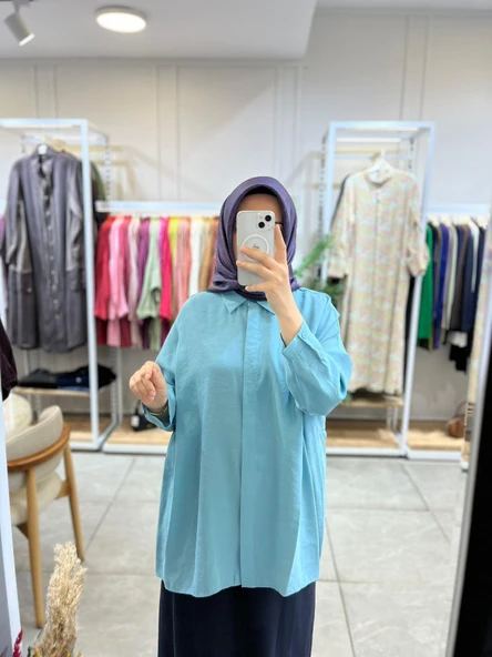 Nuss 3001 Oversize Düğmeli Gömlek Akdeniz ürün görseli 1