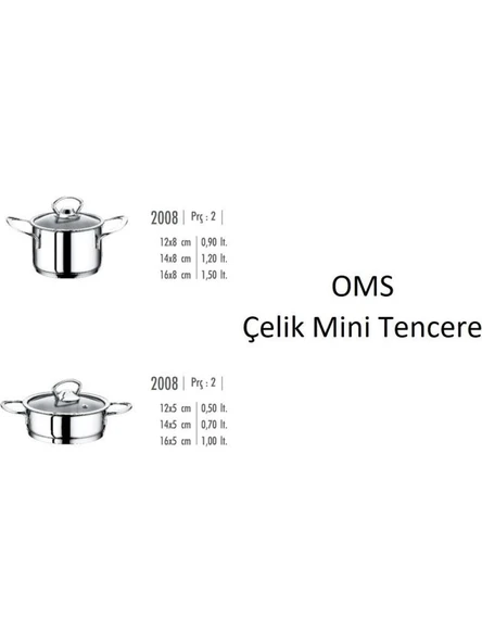 Oms 14x8 Mini Derin Tencere - Resim 2