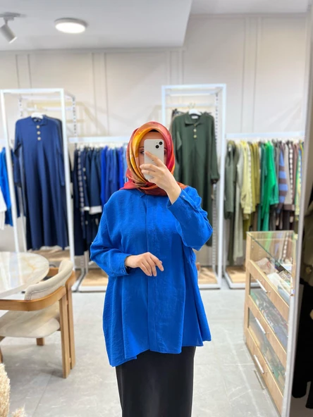 Nuss 3001 Oversize Düğmeli Gömlek Napoli Blue ürün görseli 1