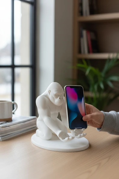 Goril Figürlü Telefon Standı - Resim 8