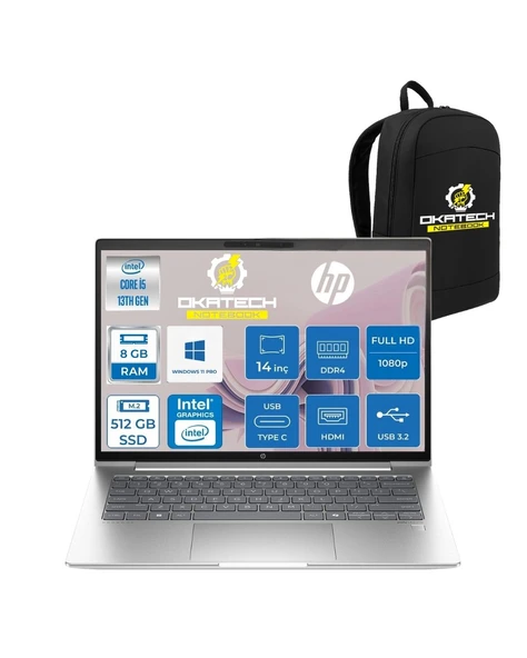 PROBOOK 440 G10 İ5-1334U 8 GB RAM DDR4 512 GB SSD 14'' FHD IPS W11PRO DİZÜSTÜ BİLGİSAYAR & OKATECH ÇANTA ürün görseli 1