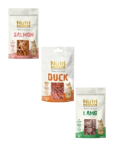 Nutri Feline Mix Kedi Ödül Maması Seti 3x50g (Somon + Ördek + Kuzu) ürün görseli 1