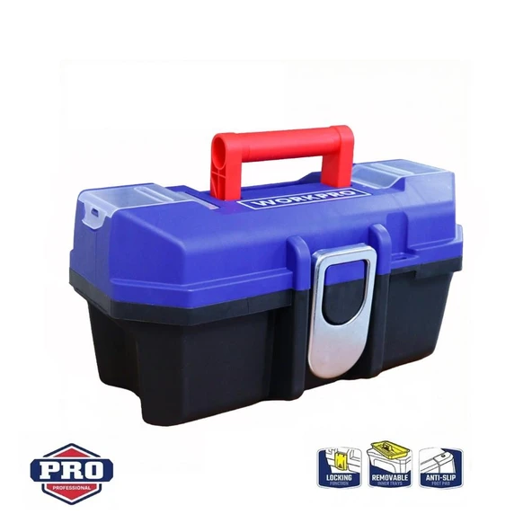 WORKPRO WP283021 13’’ Metal Kilitli Plastik Takım Çantası ürün görseli 1