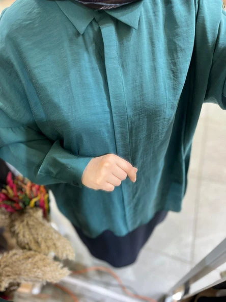 Nuss 3001 Oversize Düğmeli Gömlek Jungle - Resim 3