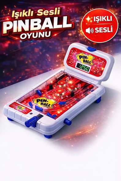 Işıklı Sesli Pinball Oyunu Dijital Skor Ekranlı Büyük Boy Masaüstü Arcade 52,5 cm ürün görseli 1