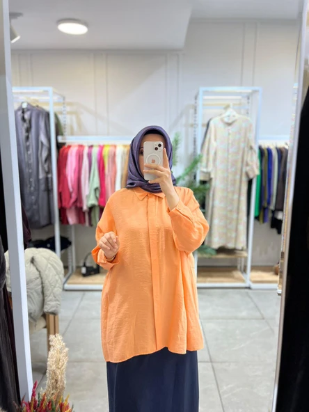 Nuss 3001 Oversize Düğmeli Gömlek Mango - Resim 2