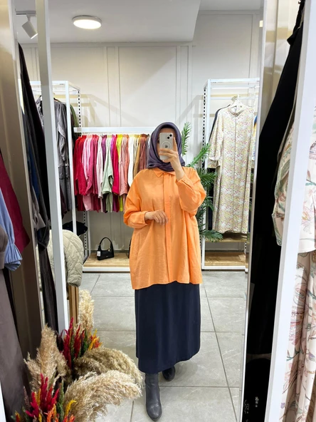 Nuss 3001 Oversize Düğmeli Gömlek Mango ürün görseli 1