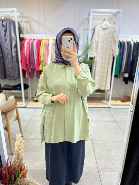 Nuss 3001 Oversize Düğmeli Gömlek Menta ürün görseli 1