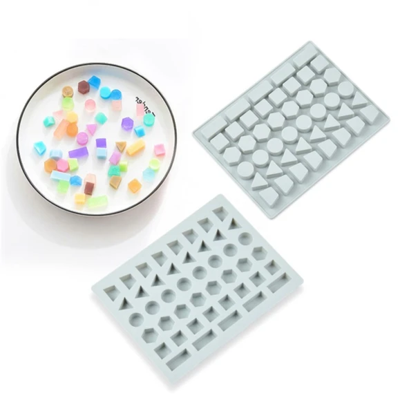 Silikon Minyatür Geometrik Şekiller Haribo Çikolata Ve Jelibon Kalıbı ürün görseli 1