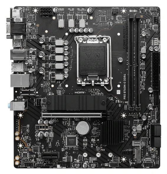 MSI PRO B760M-G DDR4 Intel B760, LGA1700, 4800MHz DDR4, DP, HDMI, VGA, 2.5Gbit LAN, microATX Anakart ürün görseli 1