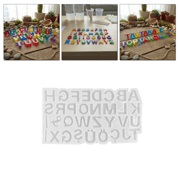 Epoksi Mini Türkçe TERS Alfabe Harfleri Kalıbı 1.5 CM ürün görseli 1