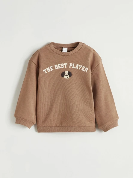 LCW baby Kahverengi Baskılı Erkek Bebek Sweatshirt ürün görseli 1