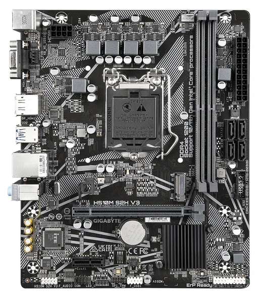 GIGABYTE H510M S2H V3 INTEL H510, DDR4, LGA1200, SATA6Gb/s, M2, USB3.2 microATX Anakart ürün görseli 1