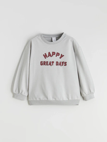 LCW baby Gri Baskılı Erkek Bebek Sweatshirt ürün görseli 1