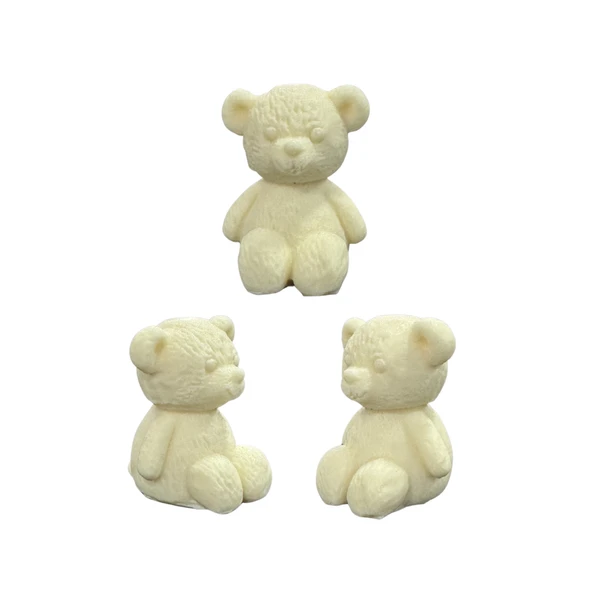 Silikon 3D Oturan Sevimli Ayıcık Mum Kalıbı - Resim 2