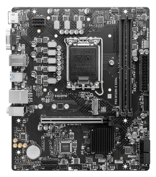 MSI PRO B760M-E DDR4 Intel B760, LGA1700, 4800MHz DDR4, HDMI,VGA,1Gbit LAN, microATX Anakart ürün görseli 1