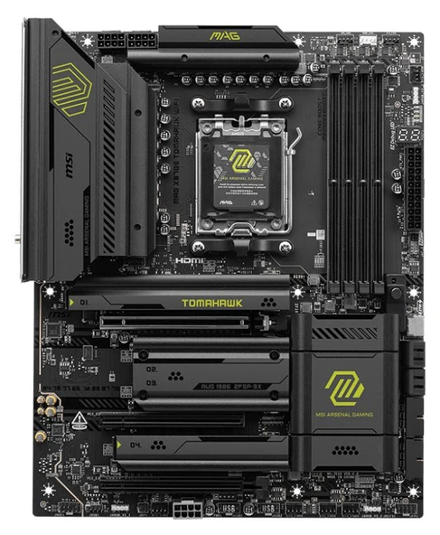 MSI MAG X870E TOMAHAWK WIFI AMD X870, DDR5, AM5, 8400MHz, PCI-E 5.0x16, Wi-Fi 7 5Gb LAN, USB, Gen2, Type-C, ATX Anakart ürün görseli 1