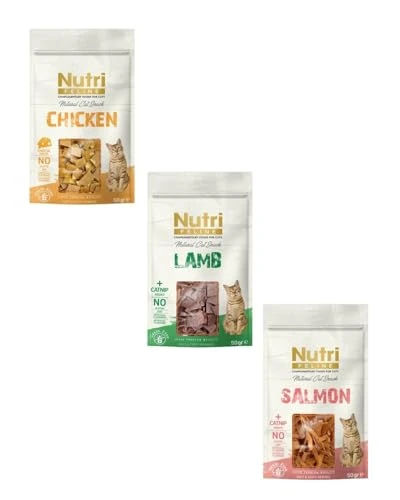 Nutri Feline Mix Kedi Ödül Maması 3x50g (Tavuklu, Kuzulu, Somonlu) ürün görseli 1
